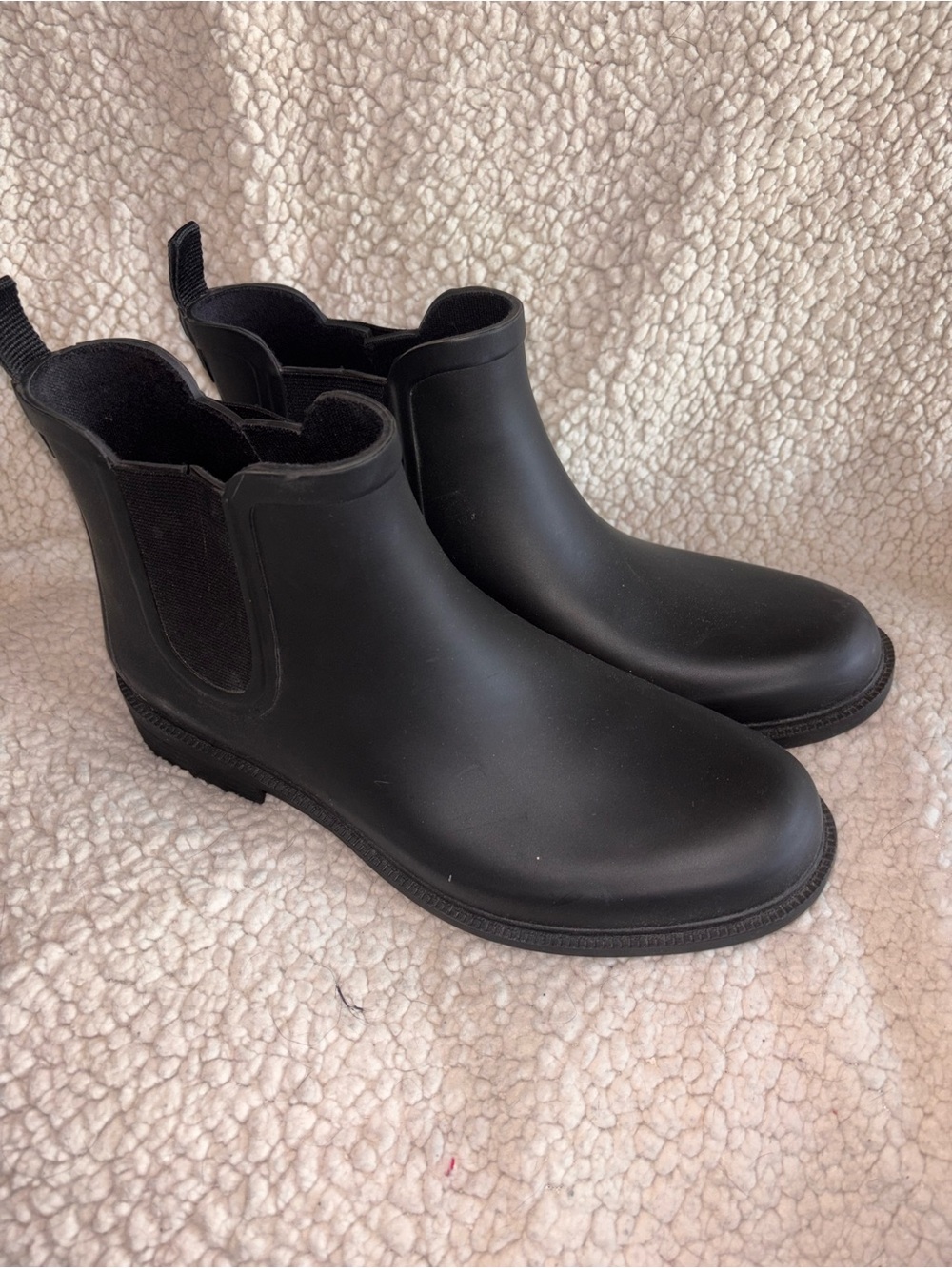 Madewell Black Chelsea Rain Boots Waterproof Ankle Boots Size 10 US